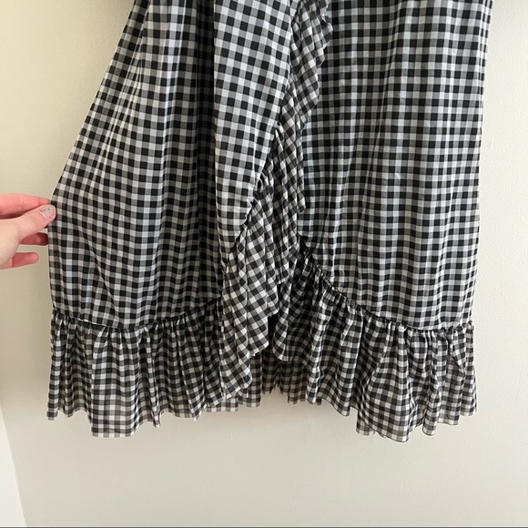 Ganni Mesh Check Wrap Dress - Picture 7 of 9